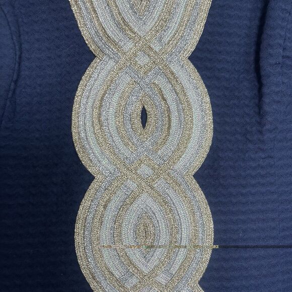 LILLY PULITZER Valli Shift Dress Size 6 Navy Blue Metallic Nautical Preppy Beach - Picture 4 of 11